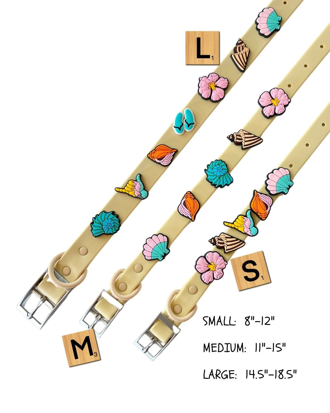 Honey Girl Jibbitz Dog Collar in Cream Puff