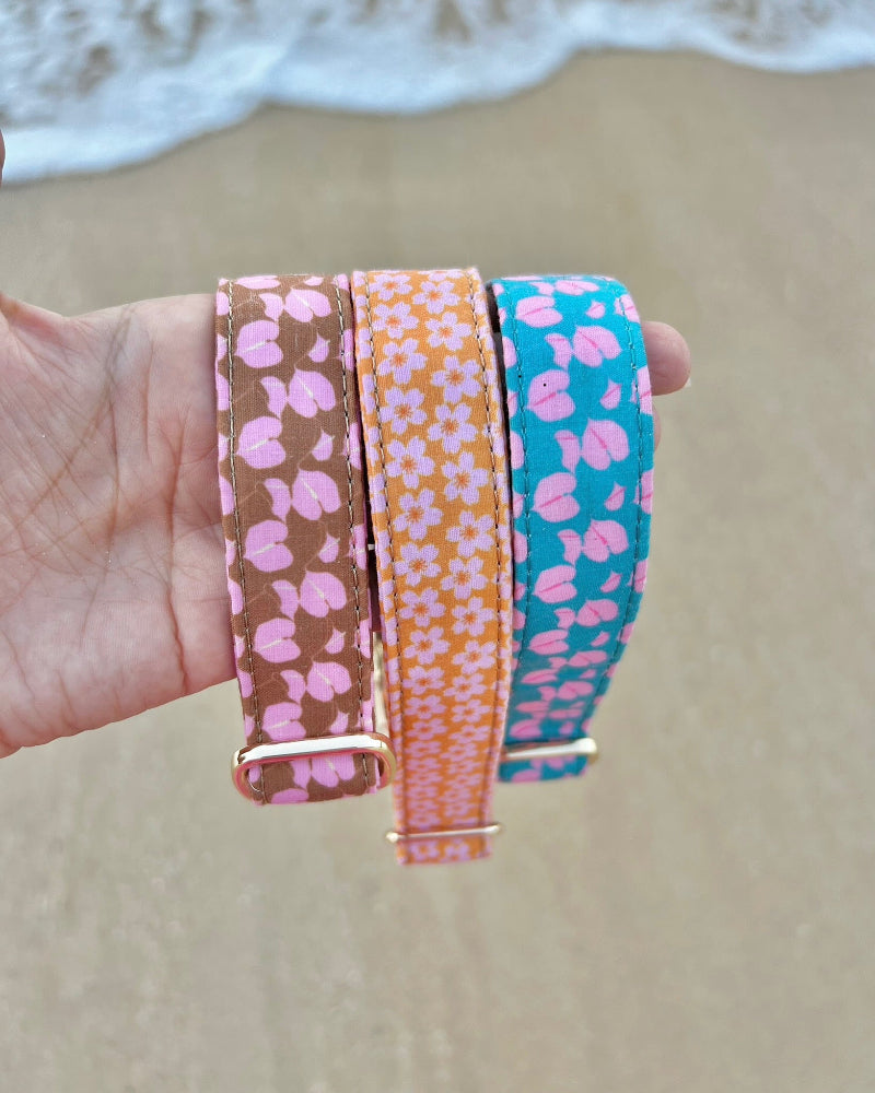 Hilo Anthurium Dog Collar in Otter Pop