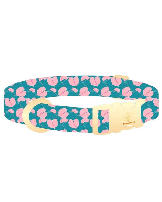 Hilo Anthurium Dog Collar in Otter Pop